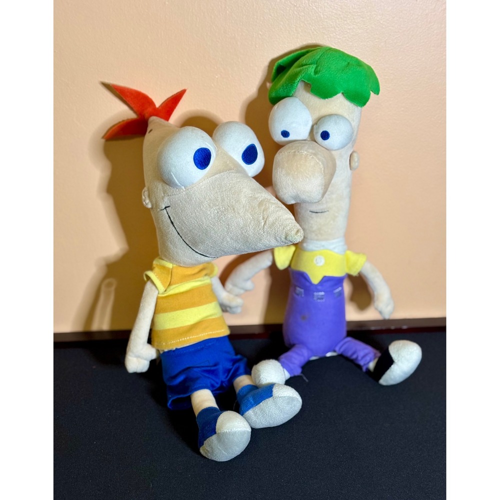 Disney Store Phineas and Ferb Plush Stuffed Set 10-12 Inch Kids Nostalgic TV